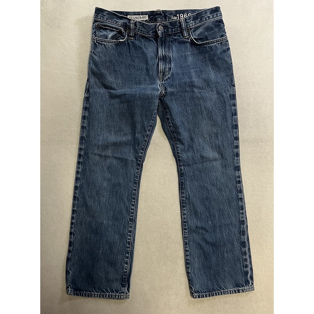 Gap 1969 Jeans Men's Size 34x30 Blue Medium Wash Cotton Straight Fit Denim
